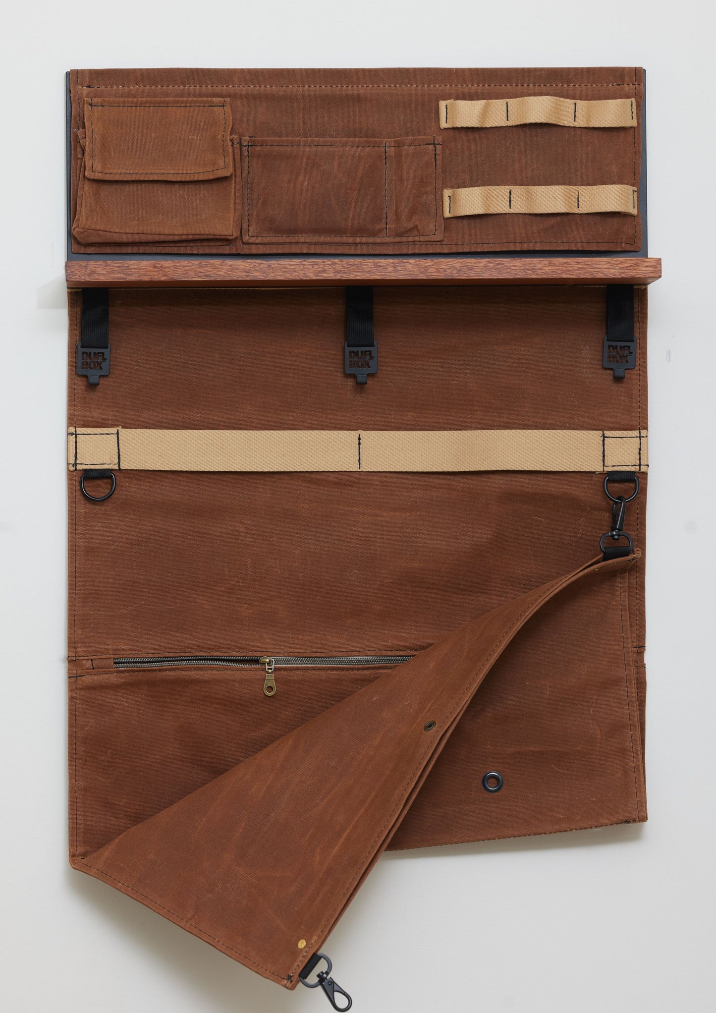 EDC wall organizer in Saddle canvas