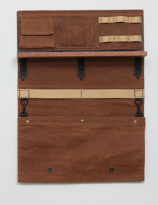 EDC wall organizer in Saddle canvas
