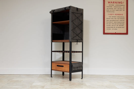 Gray canvas storage unit