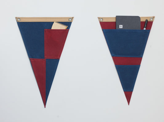 Set of 2 Red and Blue canvas Signal Flags with pockets